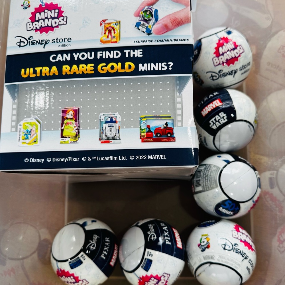 Lot of Six Disney Store Edition Mini Brands Capsules •New •Mystery Lot